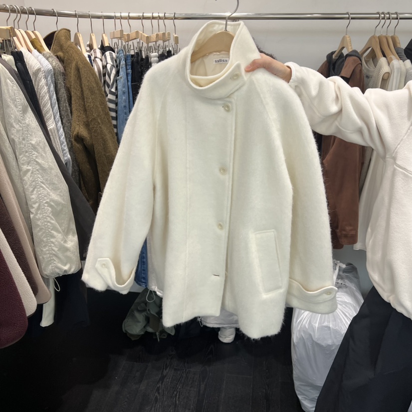 TAFFETA韓國直郵㊣女士新款真品人氣時尚推薦職業短款大衣羊駝TAFFETA短款大衣圖色2