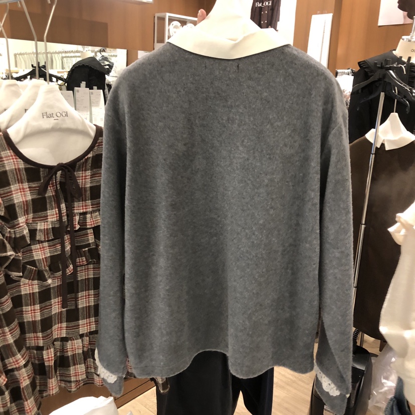 OGI東大門㊣直郵女裝新款人氣推薦休閑25秋冬時尚長袖T恤羊毛FLat OGI長袖T恤