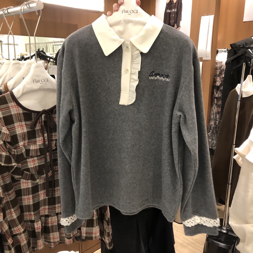 OGI東大門㊣直郵女裝新款人氣推薦休閑25秋冬時尚長袖T恤羊毛FLat OGI長袖T恤圖色1