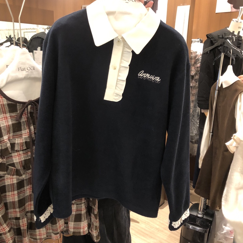 OGI東大門㊣直郵女裝新款人氣推薦休閑25秋冬時尚長袖T恤羊毛FLat OGI長袖T恤圖色2