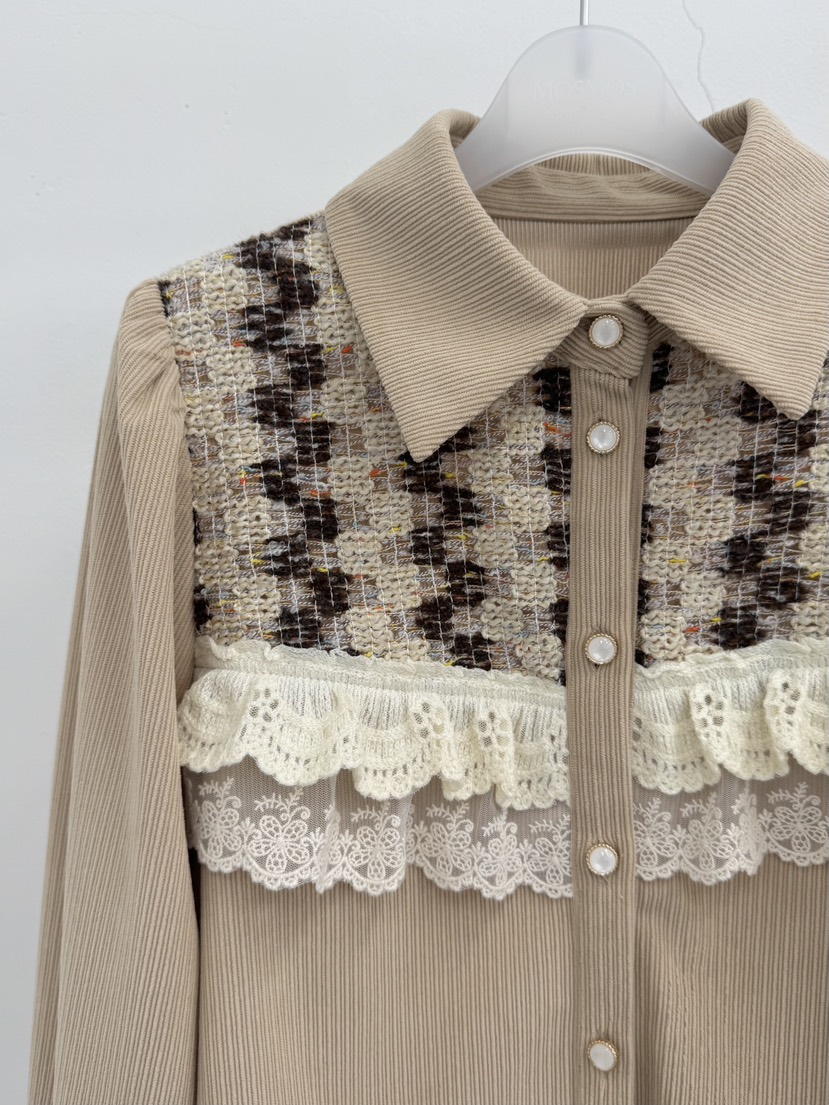 MOSMOS韓國代購㊣女士新款熱賣真品25秋冬職業推薦襯衫蕾絲衫MOSMOS襯衫/蕾絲衫