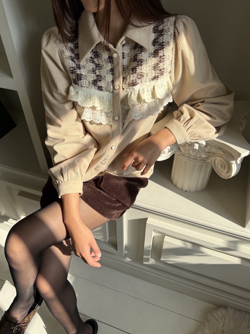 MOSMOS韓國代購㊣女士新款熱賣真品25秋冬職業推薦襯衫蕾絲衫MOSMOS襯衫/蕾絲衫