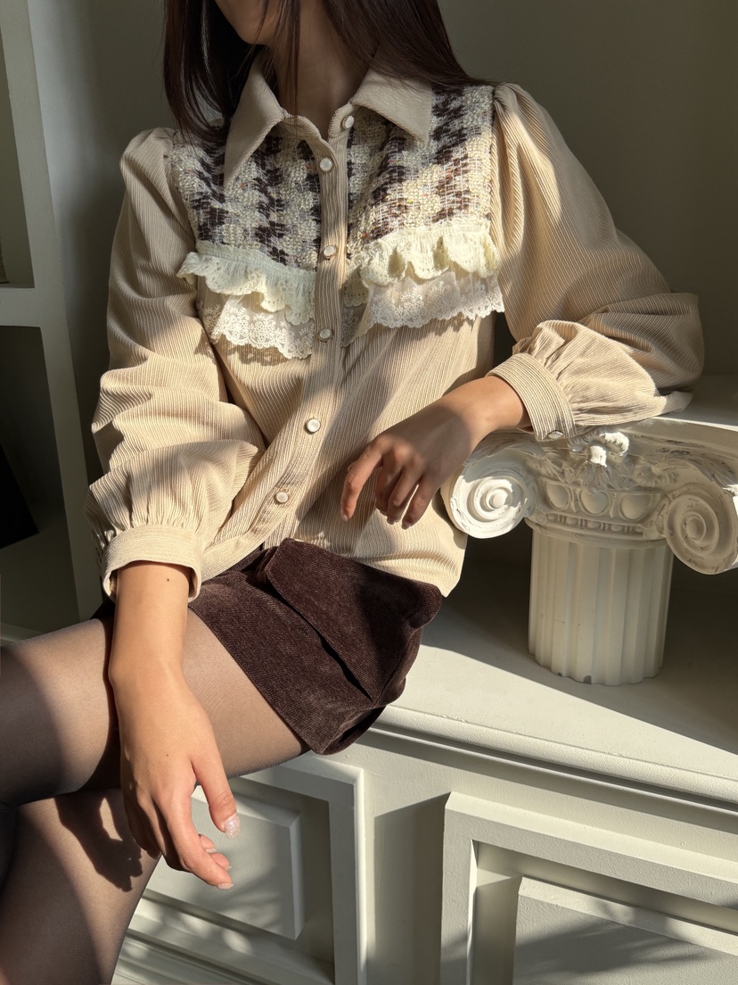 MOSMOS韓國代購㊣女士新款熱賣真品25秋冬職業推薦襯衫蕾絲衫MOSMOS襯衫/蕾絲衫