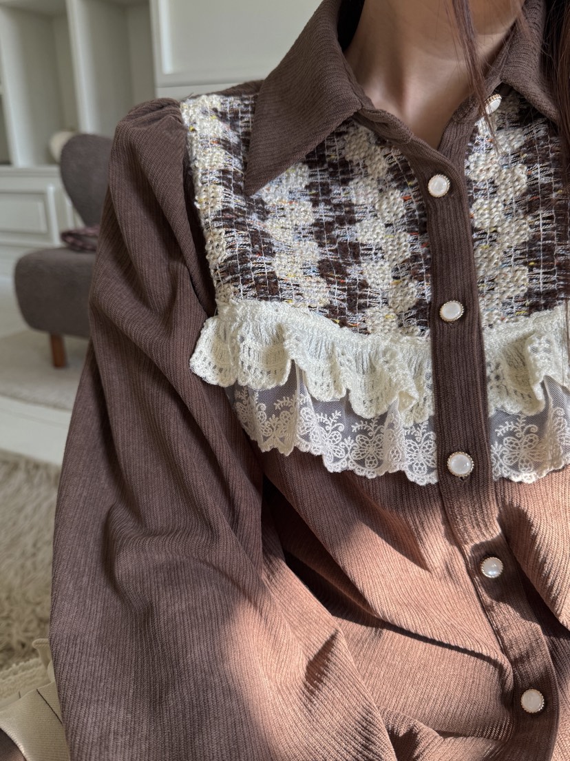 MOSMOS韓國代購㊣女士新款熱賣真品25秋冬職業推薦襯衫蕾絲衫MOSMOS襯衫/蕾絲衫