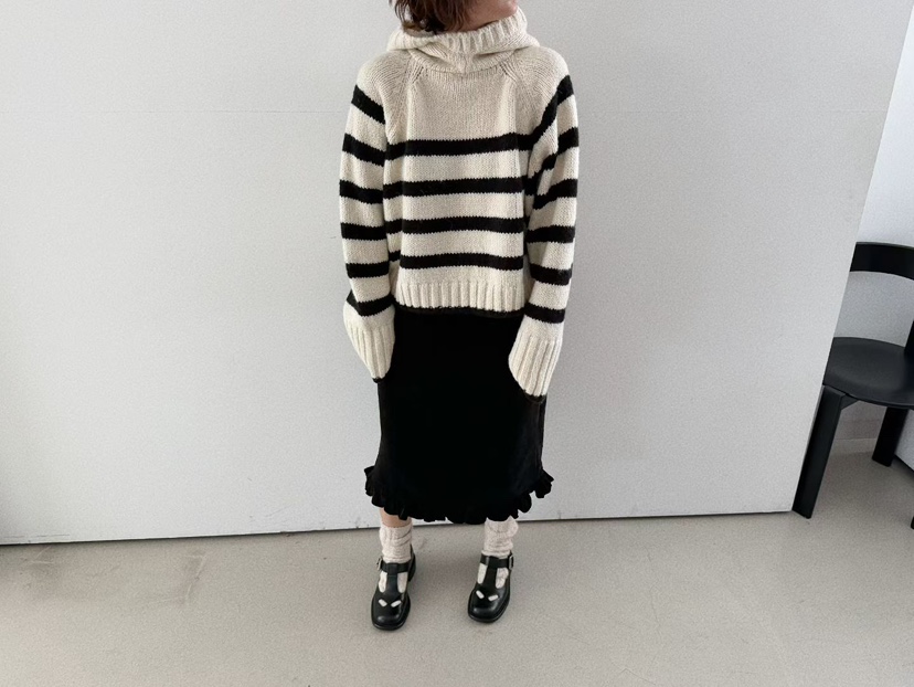 OLI SEOUL東大門㊣直郵女士新品職業半身裙中短裙天鵝絨圓點裙OLI SEOUL半身裙/中短裙