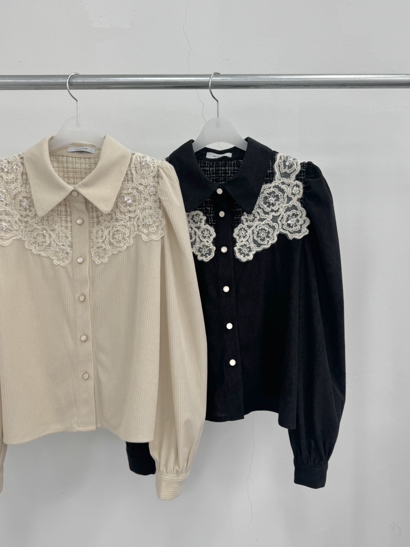 MOSMOS東大門㊣直郵女裝新品推薦25秋冬休閑真品襯衫蕾絲衫MOSMOS襯衫/蕾絲衫