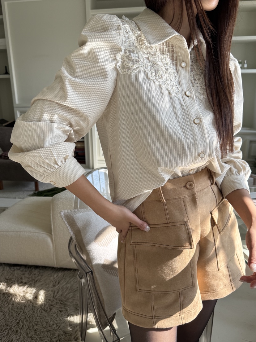 MOSMOS東大門㊣直郵女裝新品推薦25秋冬休閑真品襯衫蕾絲衫MOSMOS襯衫/蕾絲衫