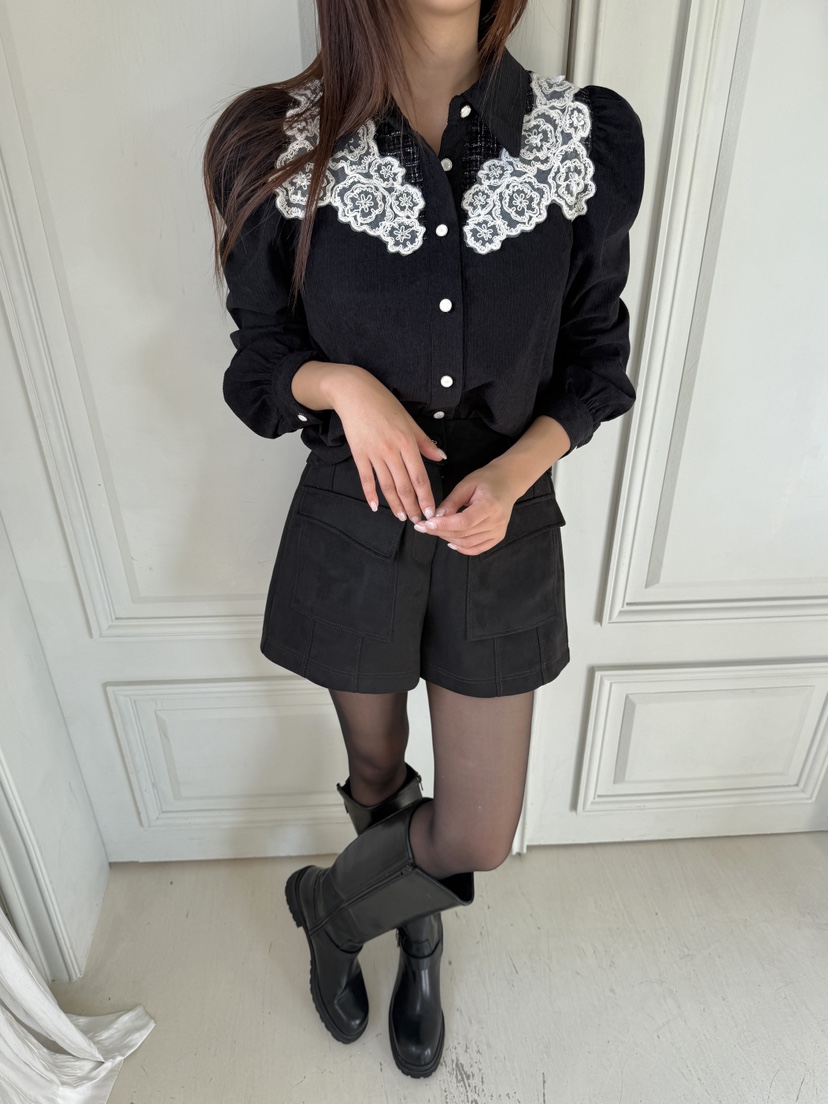 MOSMOS東大門㊣直郵女裝新品推薦25秋冬休閑真品襯衫蕾絲衫MOSMOS襯衫/蕾絲衫