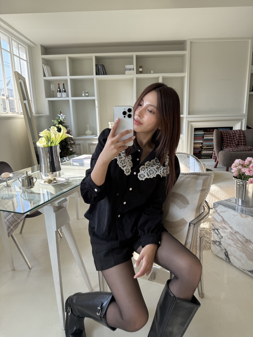 MOSMOS東大門㊣直郵女裝新品推薦25秋冬休閑真品襯衫蕾絲衫MOSMOS襯衫/蕾絲衫