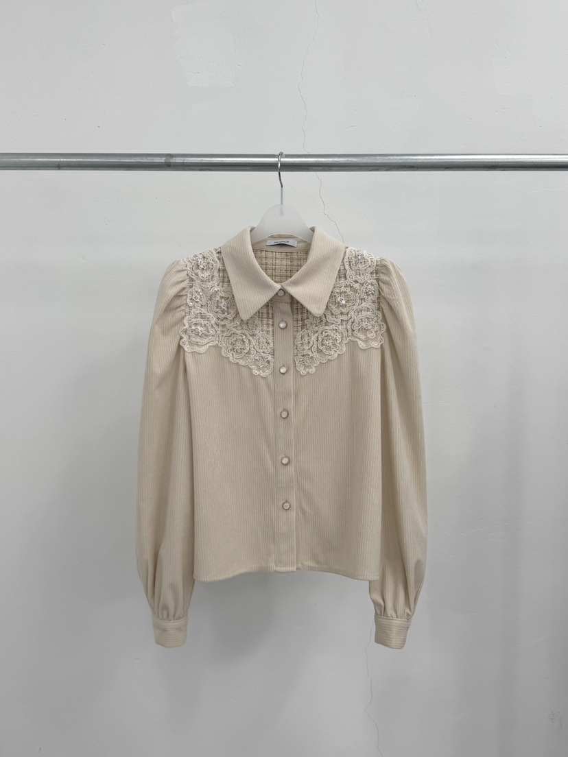 MOSMOS東大門㊣直郵女裝新品推薦25秋冬休閑真品襯衫蕾絲衫MOSMOS襯衫/蕾絲衫圖色1