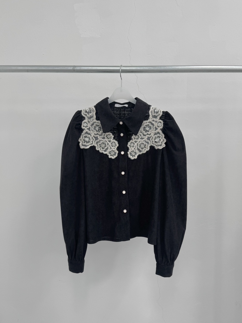 MOSMOS東大門㊣直郵女裝新品推薦25秋冬休閑真品襯衫蕾絲衫MOSMOS襯衫/蕾絲衫圖色2