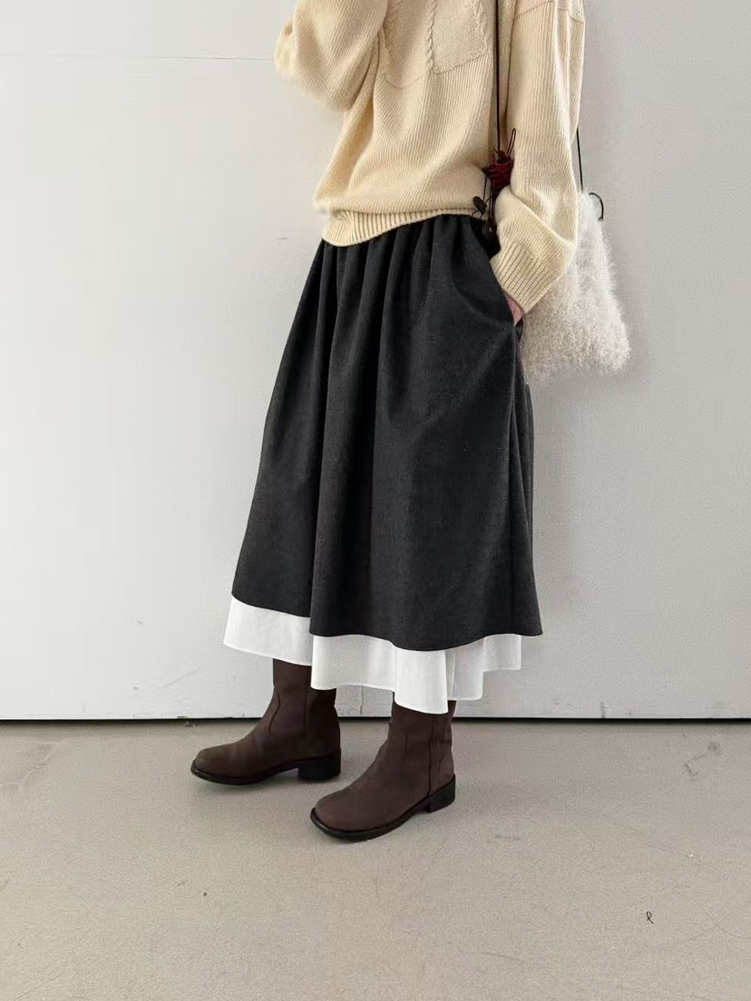 OLI SEOUL東大門㊣直郵女裝新品時尚人氣半身裙中短裙羊毛OLI SEOUL半身裙/中短裙