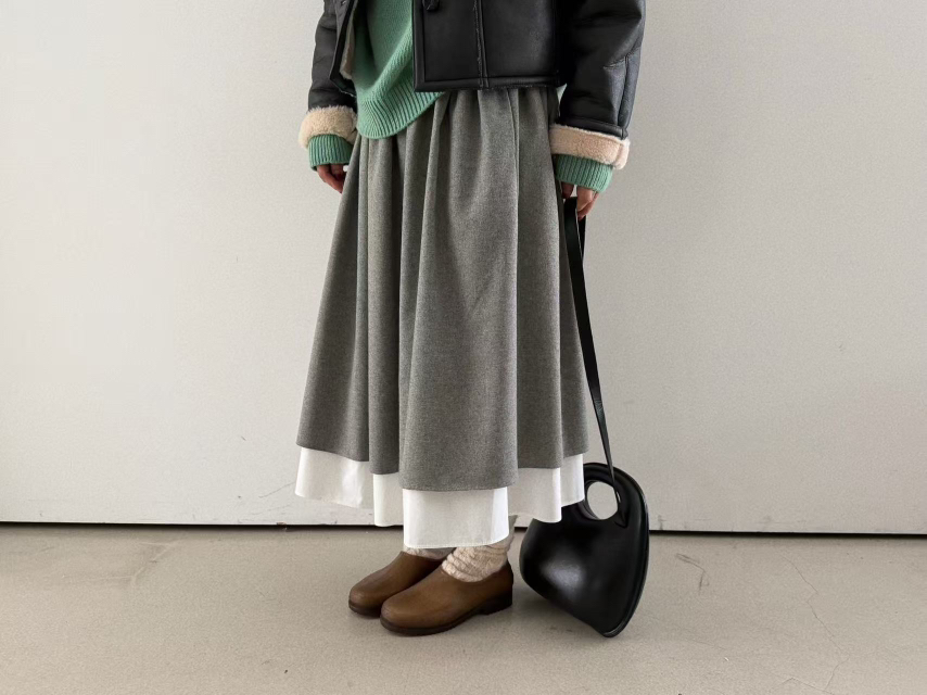 OLI SEOUL東大門㊣直郵女裝新品時尚人氣半身裙中短裙羊毛OLI SEOUL半身裙/中短裙