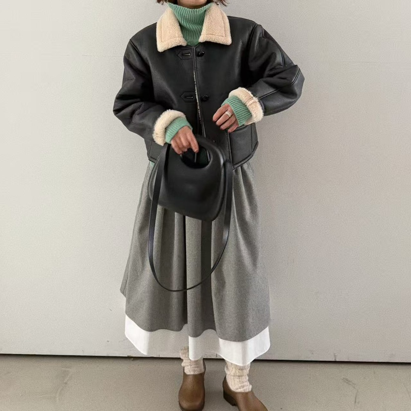 OLI SEOUL東大門㊣直郵女裝新品時尚人氣半身裙中短裙羊毛OLI SEOUL半身裙/中短裙