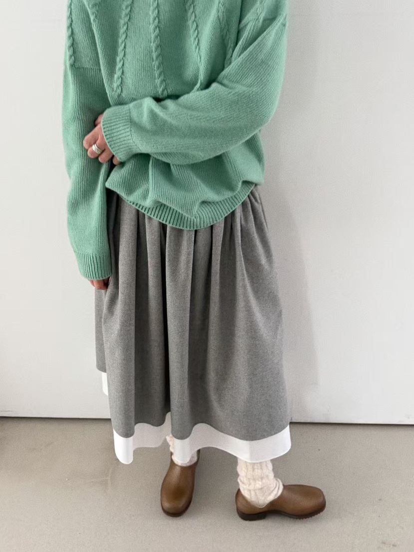 OLI SEOUL東大門㊣直郵女裝新品時尚人氣半身裙中短裙羊毛OLI SEOUL半身裙/中短裙