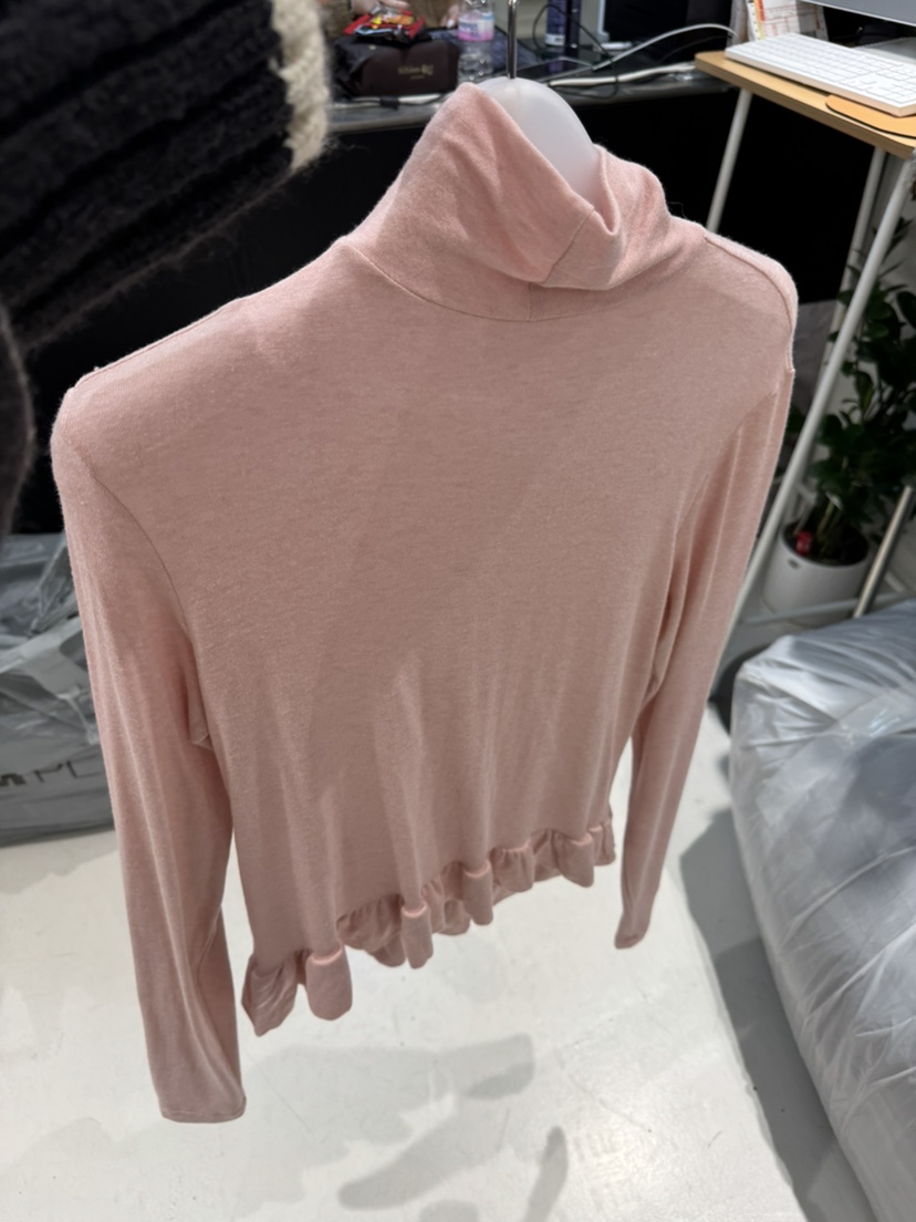 OLI SEOUL東大門㊣直郵女士新款時尚25秋冬休閑長袖T恤褶皺OLI SEOUL長袖T恤