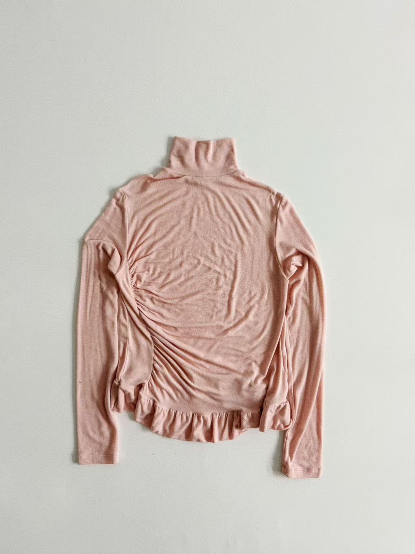 OLI SEOUL東大門㊣直郵女士新款時尚25秋冬休閑長袖T恤褶皺OLI SEOUL長袖T恤圖色1