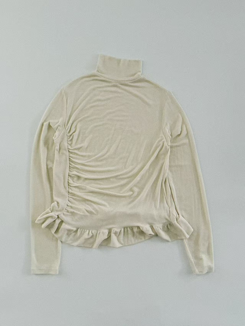 OLI SEOUL東大門㊣直郵女士新款時尚25秋冬休閑長袖T恤褶皺OLI SEOUL長袖T恤圖色2