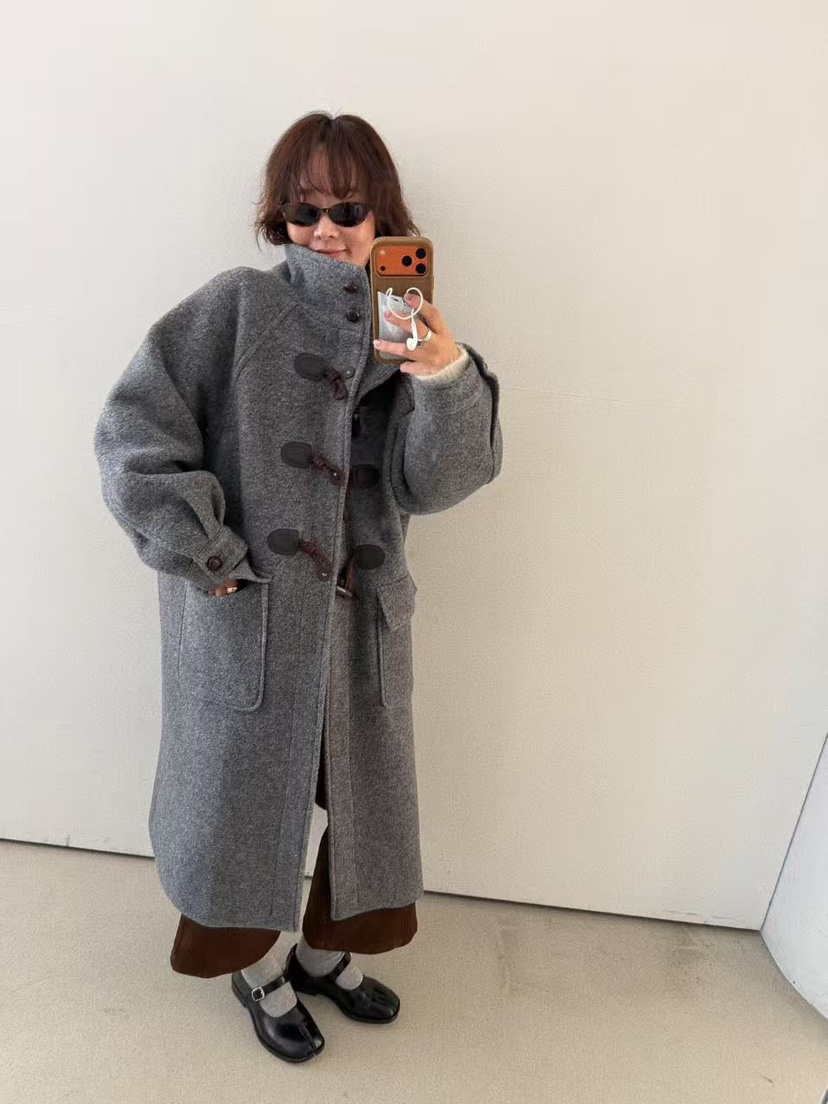 OLI SEOUL韓國代購㊣女士新款時尚推薦25秋冬熱賣中長款大衣OLI SEOUL中長款大衣