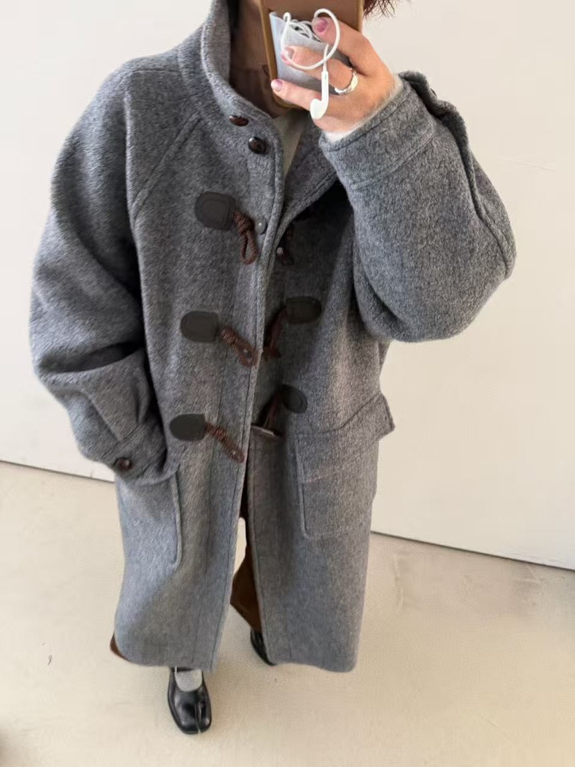 OLI SEOUL韓國代購㊣女士新款時尚推薦25秋冬熱賣中長款大衣OLI SEOUL中長款大衣