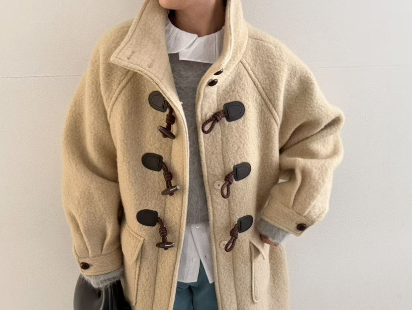 OLI SEOUL韓國代購㊣女士新款時尚推薦25秋冬熱賣中長款大衣OLI SEOUL中長款大衣