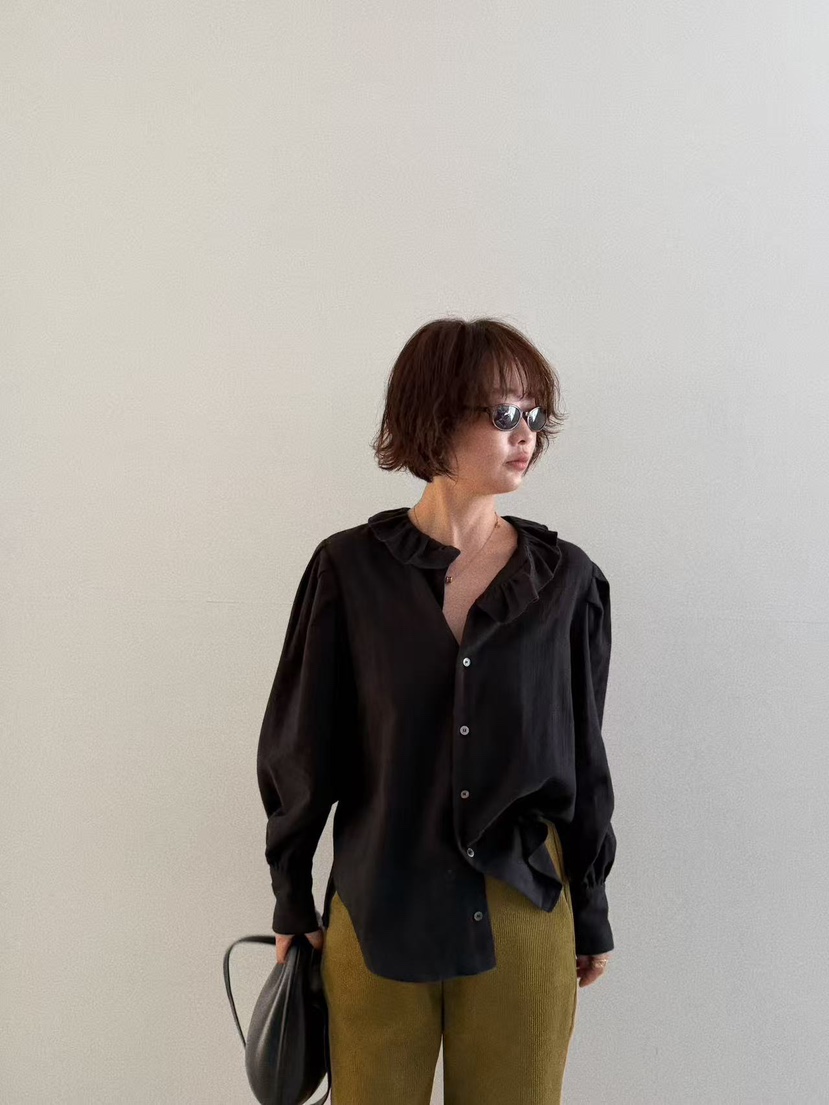 OLI SEOUL韓國直郵㊣女裝新款時尚推薦25秋冬職業襯衫蕾絲衫OLI SEOUL襯衫/蕾絲衫