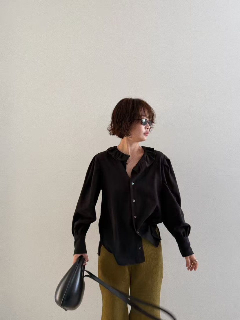 OLI SEOUL韓國直郵㊣女裝新款時尚推薦25秋冬職業襯衫蕾絲衫OLI SEOUL襯衫/蕾絲衫