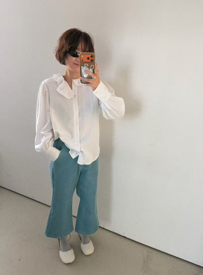 OLI SEOUL韓國直郵㊣女裝新款時尚推薦25秋冬職業襯衫蕾絲衫OLI SEOUL襯衫/蕾絲衫