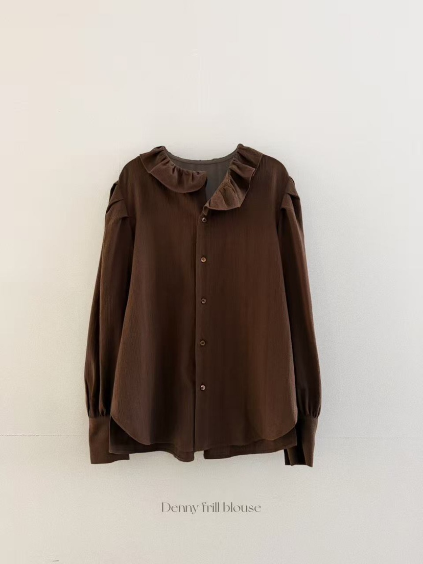 OLI SEOUL韓國直郵㊣女裝新款時尚推薦25秋冬職業襯衫蕾絲衫OLI SEOUL襯衫/蕾絲衫圖色1