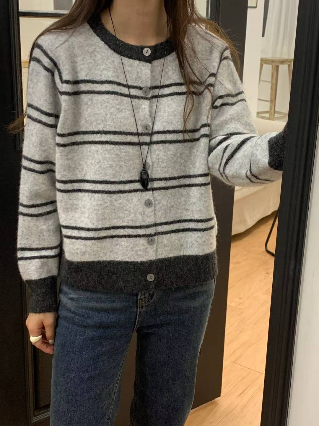 TDOUBLEJ韓國代購㊣女士新款25秋冬人氣推薦時尚職業針織衫TDOUBLEJ針織衫圖色2