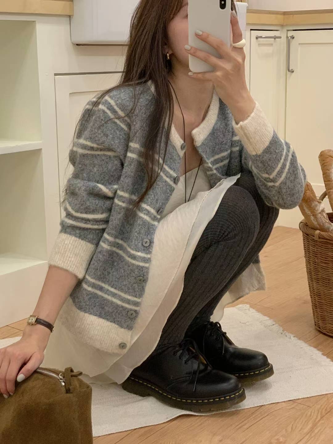 TDOUBLEJ韓國代購㊣女士新款25秋冬人氣推薦時尚職業針織衫TDOUBLEJ針織衫圖色3