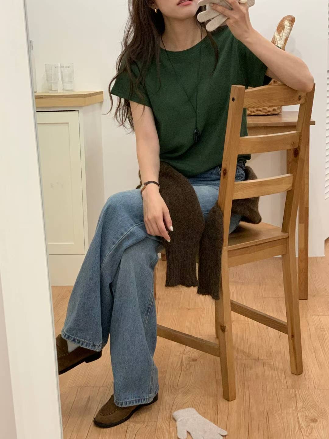 TDOUBLEJ韓國直郵㊣女士新款熱賣人氣時尚職業25秋冬推薦T恤TDOUBLEJT恤圖色4