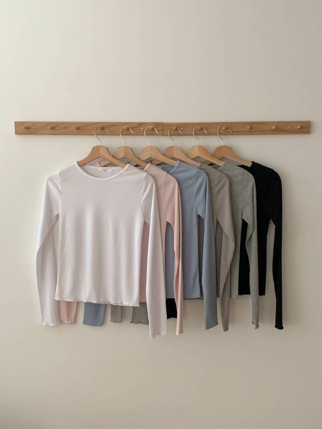 TDOUBLEJ韓國直郵㊣女士新款休閑人氣推薦熱賣25秋冬長袖T恤TDOUBLEJ長袖T恤圖色6左六色