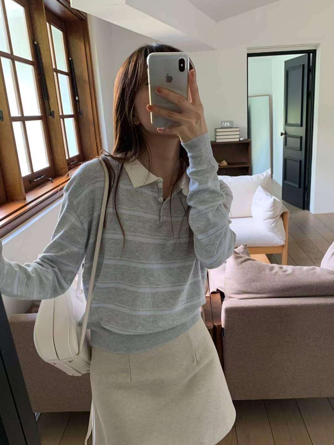 TDOUBLEJ韓國代購㊣女裝新品時尚職業熱賣人氣推薦休閑針織衫TDOUBLEJ針織衫圖色2