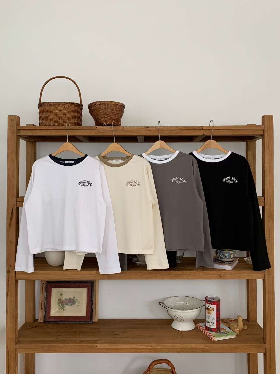 TDOUBLEJ東大門㊣實拍女裝新款人氣時尚熱賣推薦長袖T恤刺繡TDOUBLEJ長袖T恤