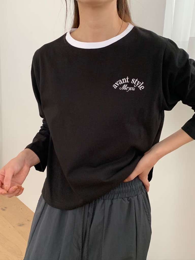 TDOUBLEJ東大門㊣實拍女裝新款人氣時尚熱賣推薦長袖T恤刺繡TDOUBLEJ長袖T恤圖色4