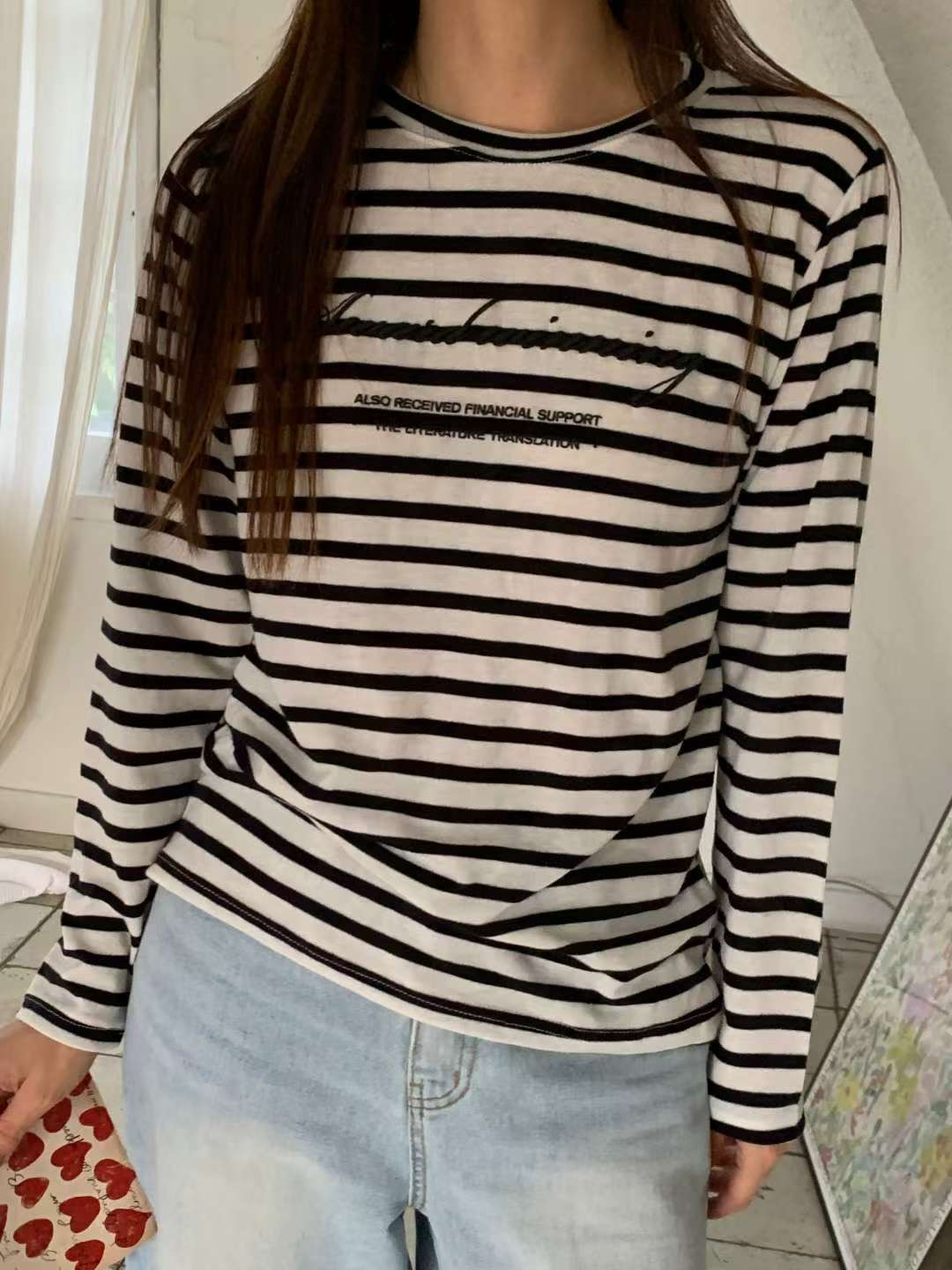 TDOUBLEJ東大門㊣代購女裝新品休閑時尚推薦熱賣人氣長袖T恤TDOUBLEJ長袖T恤圖色2