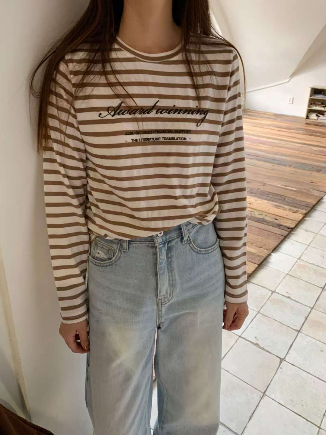 TDOUBLEJ東大門㊣代購女裝新品休閑時尚推薦熱賣人氣長袖T恤TDOUBLEJ長袖T恤圖色3