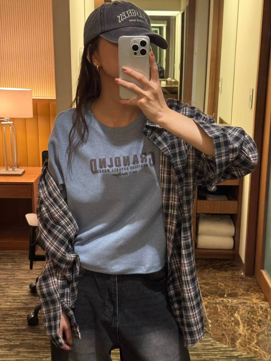 TDOUBLEJ韓國代購㊣女裝新款人氣職業時尚熱賣25秋冬T恤毛皮TDOUBLEJT恤圖色2