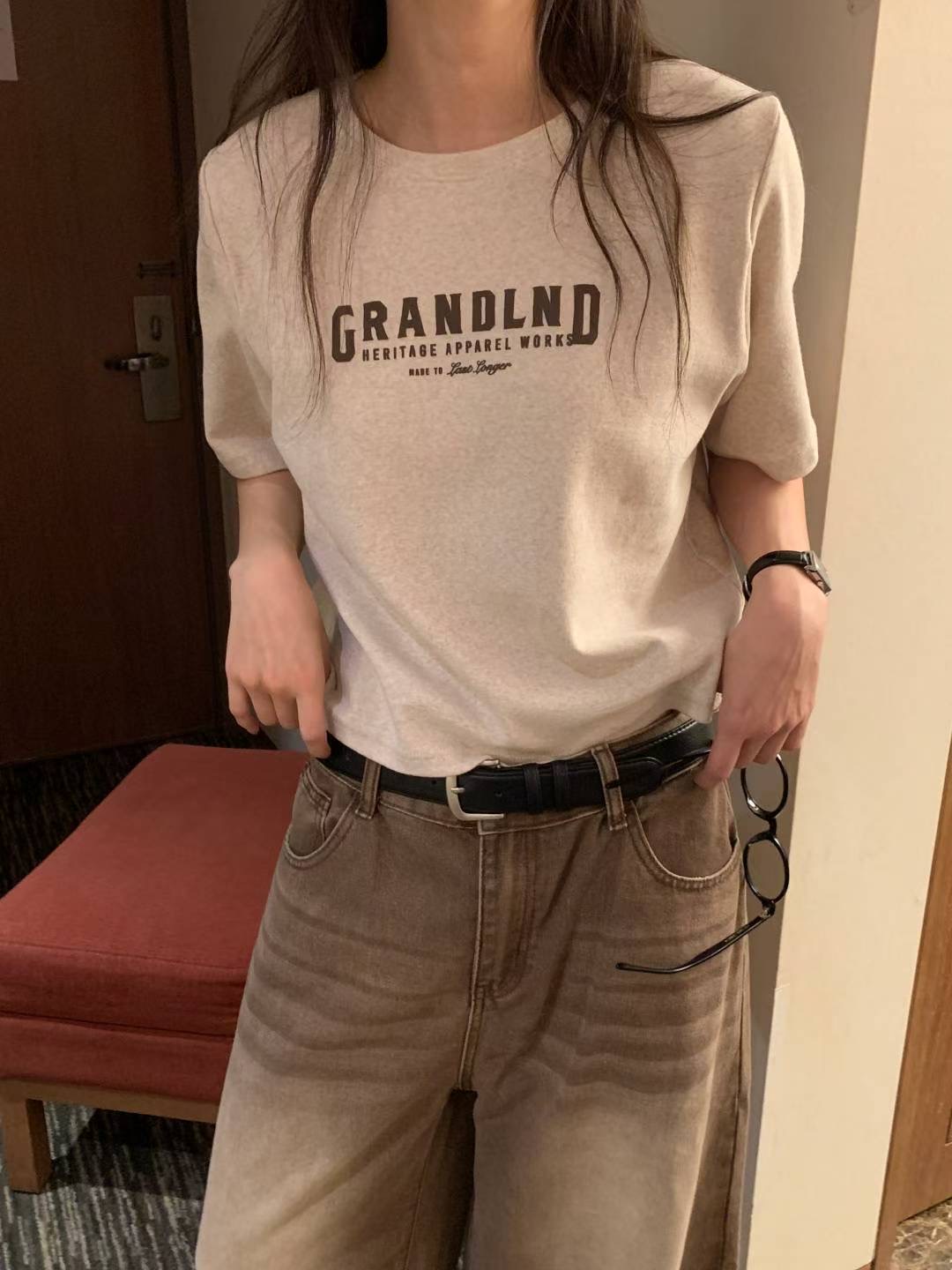 TDOUBLEJ韓國代購㊣女裝新款人氣職業時尚熱賣25秋冬T恤毛皮TDOUBLEJT恤圖色3