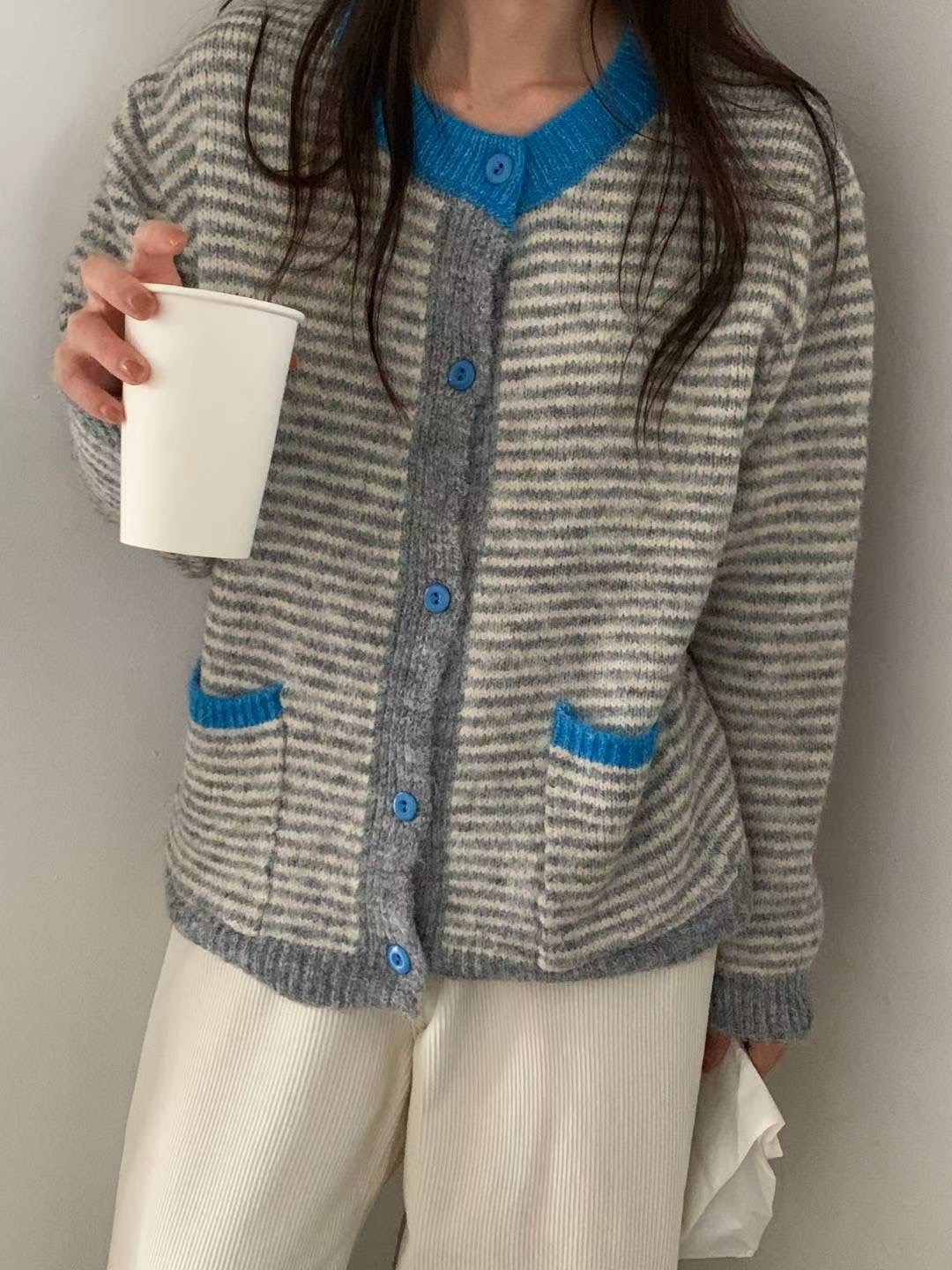 TDOUBLEJ韓國直郵㊣女裝新品人氣時尚職業熱賣推薦針織衫開衫TDOUBLEJ針織衫圖色1