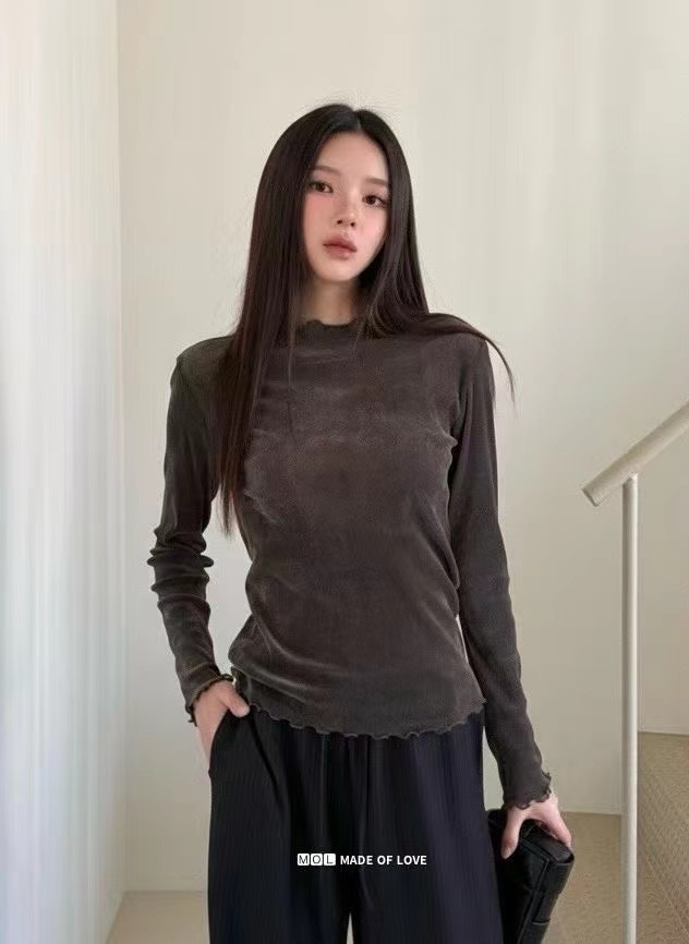 MOL東大門㊣代購女士新款25秋冬休閑職業時尚熱賣人氣長袖T恤MOL長袖T恤