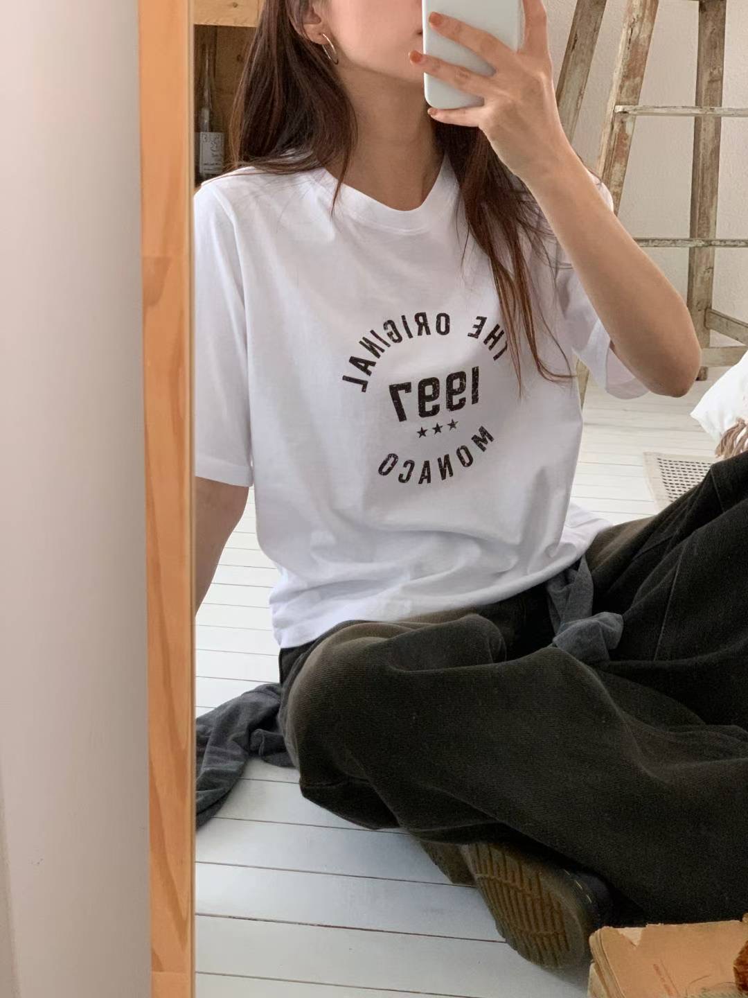 TDOUBLEJ韓國直郵㊣女士新款25秋冬職業熱賣休閑人氣推薦T恤TDOUBLEJT恤圖色1