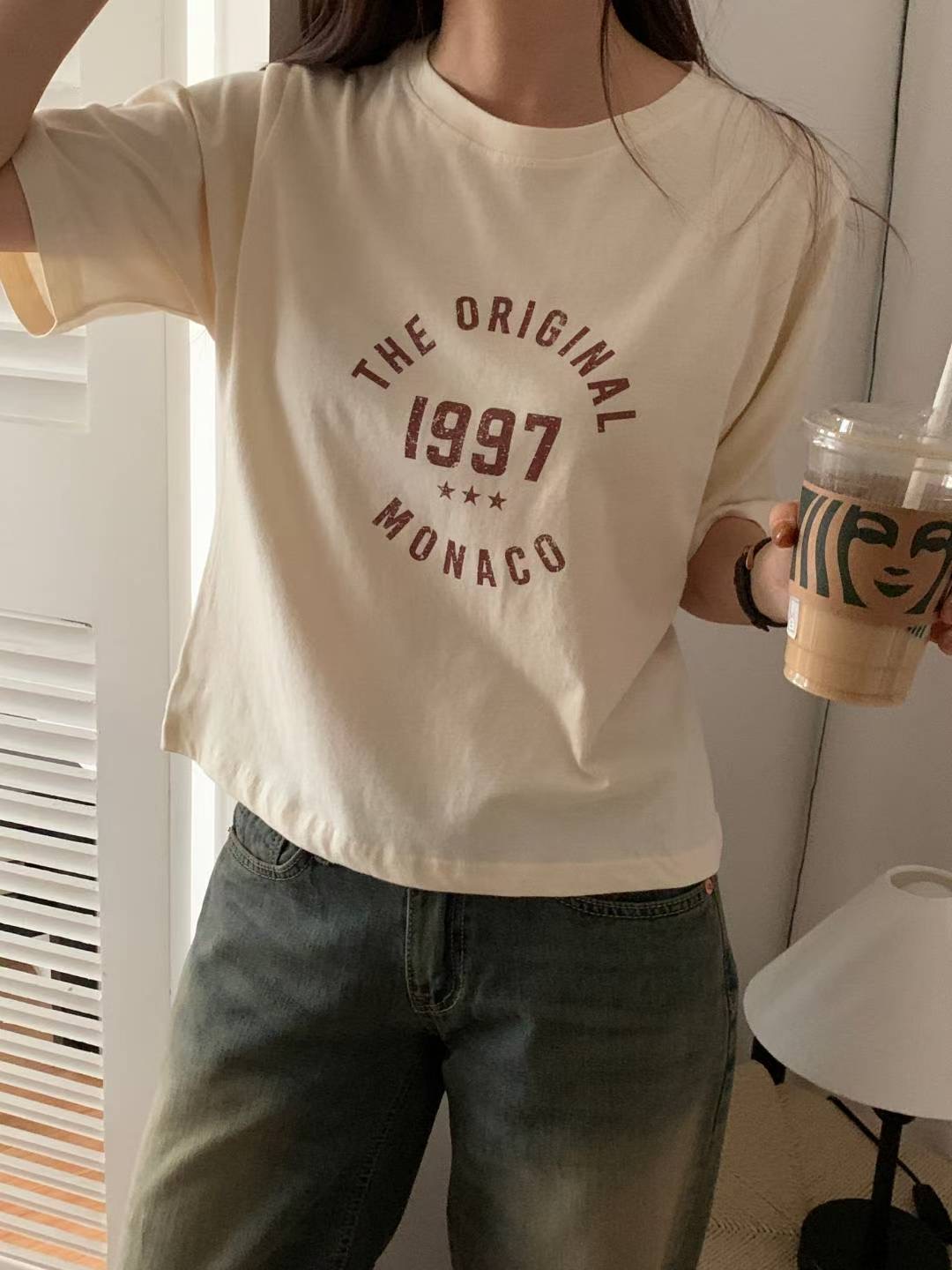 TDOUBLEJ韓國直郵㊣女士新款25秋冬職業熱賣休閑人氣推薦T恤TDOUBLEJT恤圖色2