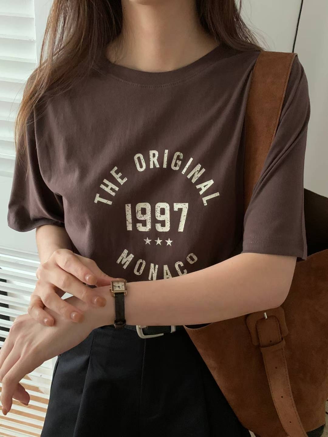 TDOUBLEJ韓國直郵㊣女士新款25秋冬職業熱賣休閑人氣推薦T恤TDOUBLEJT恤圖色3