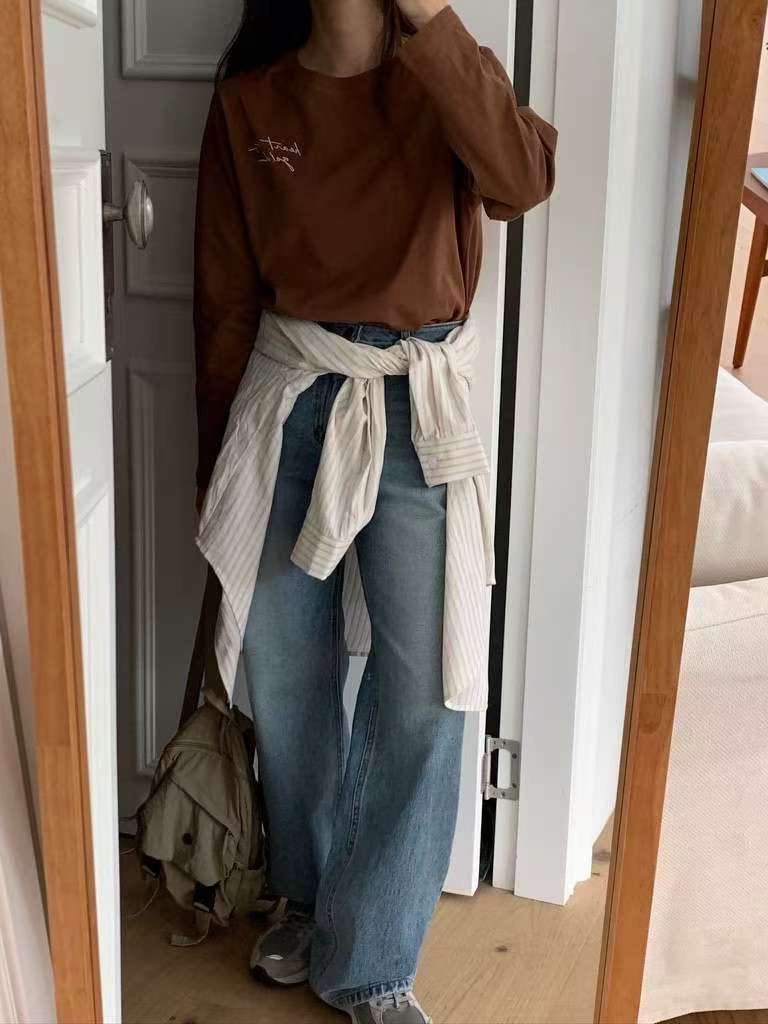 TDOUBLEJ韓國直郵㊣女裝新款熱賣推薦職業時尚25秋冬長袖T恤TDOUBLEJ長袖T恤圖色2