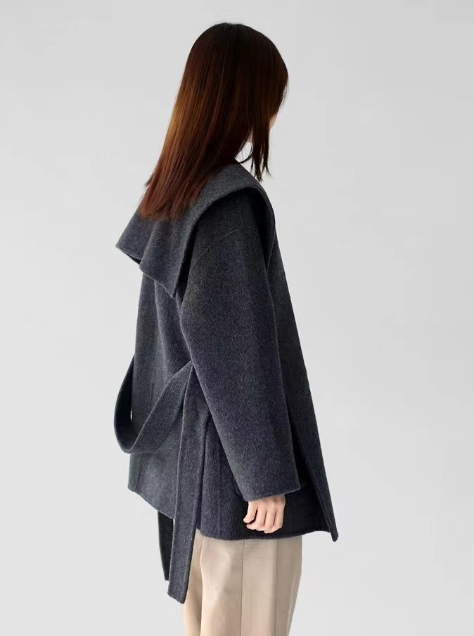 ROOMING-룸잉-T韓國直郵㊣女士新品人氣短款大衣含腰帶手工斗篷披肩ROOMING短款大衣