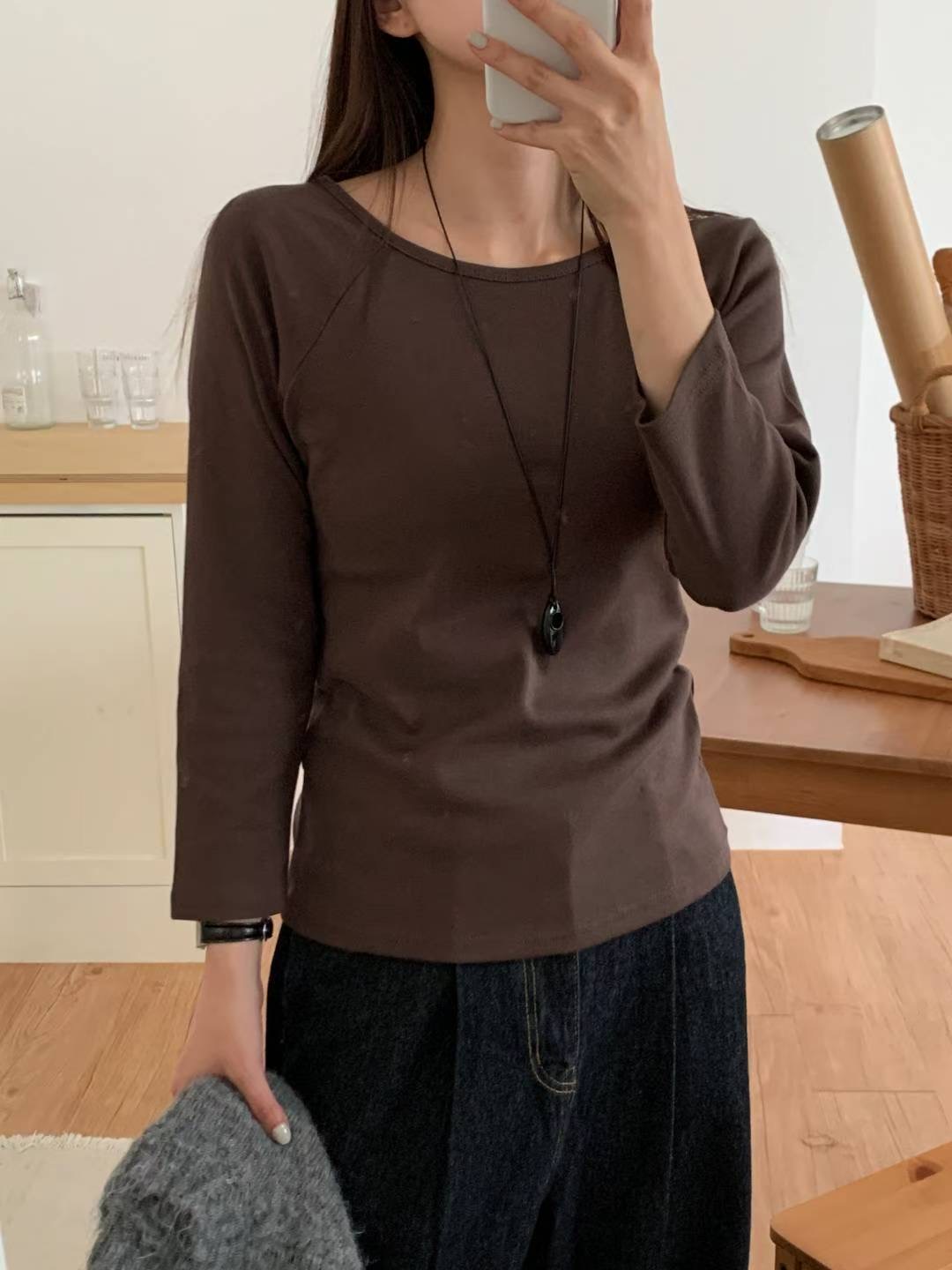 TDOUBLEJ東大門㊣直郵女士新品推薦人氣時尚休閑25秋冬長袖T恤TDOUBLEJ長袖T恤圖色3