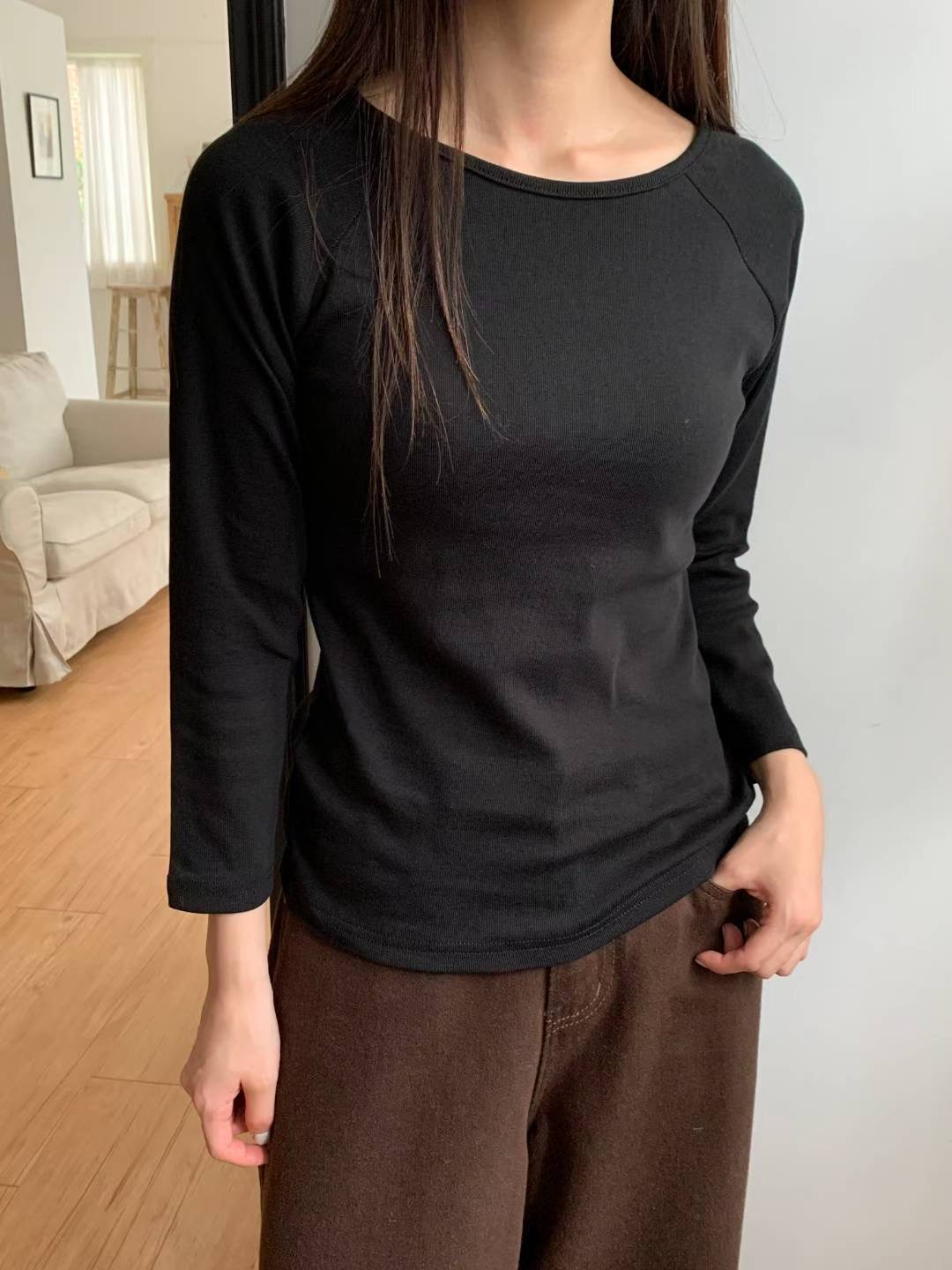 TDOUBLEJ東大門㊣直郵女士新品推薦人氣時尚休閑25秋冬長袖T恤TDOUBLEJ長袖T恤圖色4