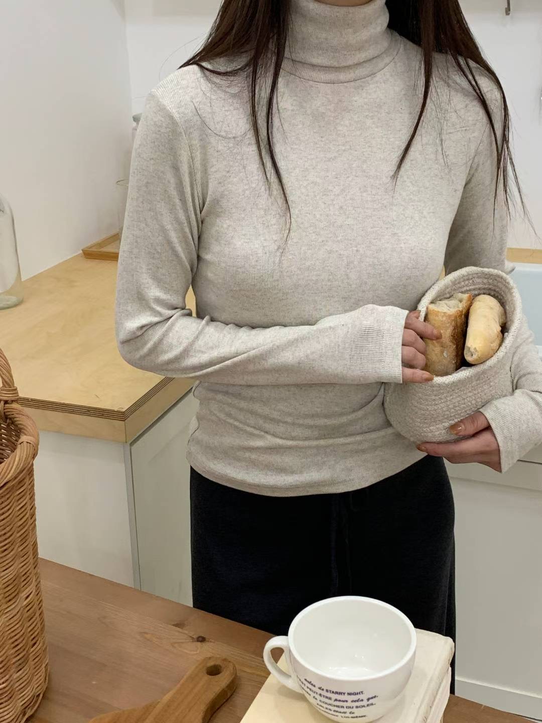 TDOUBLEJ韓國代購㊣女裝新款休閑25秋冬熱賣職業人氣長袖T恤TDOUBLEJ長袖T恤圖色2